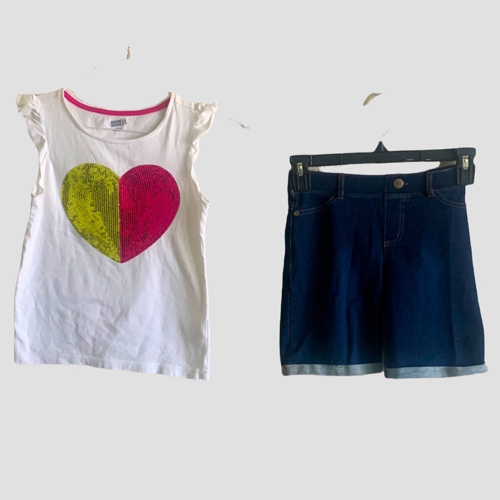 Girls sequin top and shorts bundle